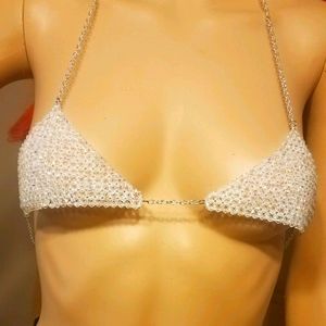 Handmade crystal bra top